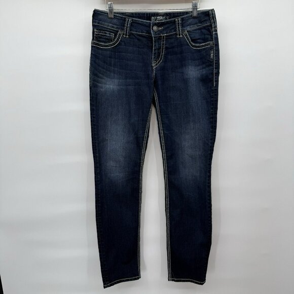 Silver Suki Skinny Jeans Women's 31x31 Blue Stretch Denim Contrast Stitch - Picture 1 of 11